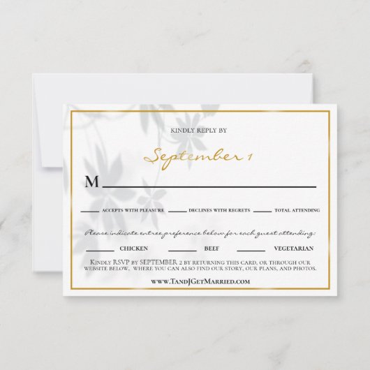 Tropische schokschaduwontvangst met lef RSVP (Achterkant)