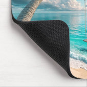 Tropische schommel hangend aan palmboom muismat (Hoek)