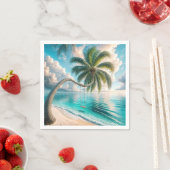 Tropische schommel hangend aan palmboom servet (Insitu)