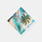 Tropische schommel hangend aan palmboom servet (Hoek)