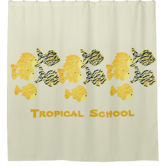 Tropische school douchegordijn (Voorkant)