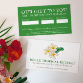 Tropische schoonheid bedrijf frangipani loyaliteit aanbevelingskaartje