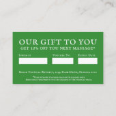 Tropische schoonheid bedrijf frangipani loyaliteit aanbevelingskaartje (Achterkant)