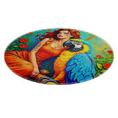 Tropische schoonheid en Blue Parrot Design Snijplank (Hoek)