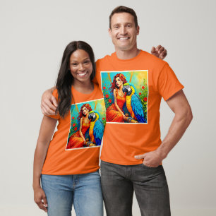 Tropische schoonheid en Blue Parrot Design T-shirt
