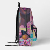Tropische schoonheid in roze tinten bedrukte rugzak (Links)