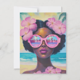 Tropische schoonheid in roze tinten briefkaart