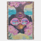 Tropische schoonheid in roze tinten deken (Voorkant Verticaal)