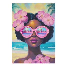 Tropische schoonheid in roze tinten foto afdruk