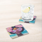 Tropische schoonheid in roze tinten kartonnen onderzetters (Insitu)