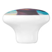 Tropische schoonheid in roze tinten keramische knop (Zijkant)