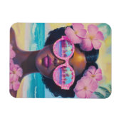 Tropische schoonheid in roze tinten magneet (Horizontaal)