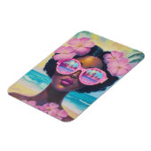 Tropische schoonheid in roze tinten magneet (Linkerzijde)