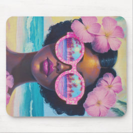 Tropische schoonheid in roze tinten muismat