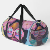 Tropische schoonheid in roze tinten plunjezak (Rechterhoek)