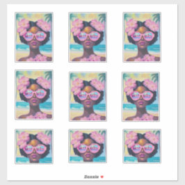 Tropische schoonheid in roze tinten sticker