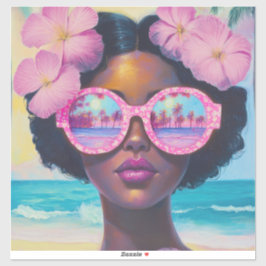 Tropische schoonheid in roze tinten sticker