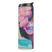 Tropische schoonheid in roze tinten thermosbeker (Gedraaid links)