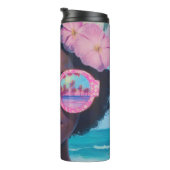 Tropische schoonheid in roze tinten thermosbeker (Geroteerd rechts)
