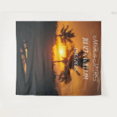 Tropische Script Mr & Mrs Trouw Achtergrond banner Wandkleed (Voorkant (horizontaal))