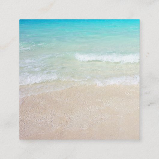 Tropische Seacoast Condo Rental Adverteren Vierkante Visitekaartje (Achterkant)