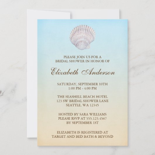 Tropische Seashell Beach Vrijgezellenfeest Kaart (Voorkant)