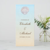 Tropische Seashell Beach Wedding Programma Programmakaart (Staand voorkant)
