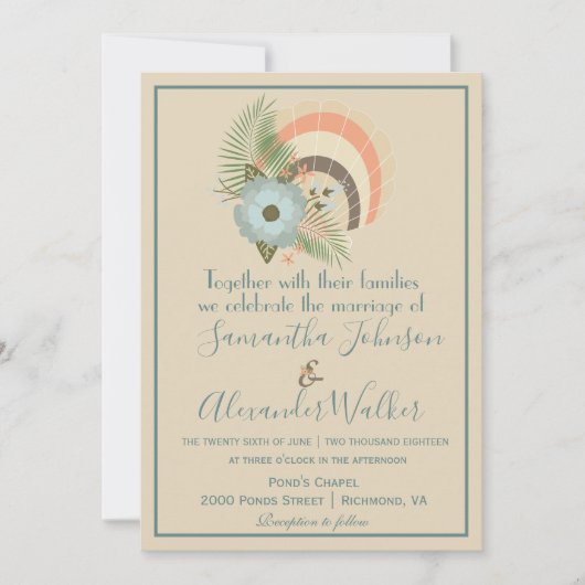 Tropische Seashell Classy Kaart (Voorkant)