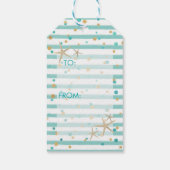 Tropische SEAson's Greetings, Aquatic Waterverf Cadeaulabel (Achterkant)