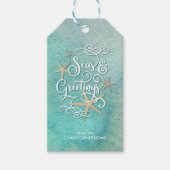 Tropische SEAsons GREETINGS | KustWaterverf Cadeaulabel (Voorkant)