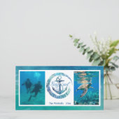 Tropische "SEAson's Greetings" Ocean Wave - 2 Pics Feestdagenkaart (Staand voorkant)