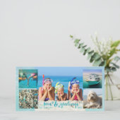 Tropische SEAson's Groeten Borstel Script 5 Foto's Feestdagenkaart (Staand voorkant)