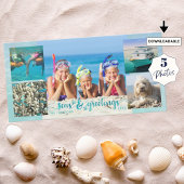 Tropische SEAson's Groeten Borstel Script 5 Foto's Feestdagenkaart