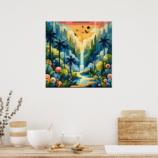 Tropische sereniteit poster (Keuken)