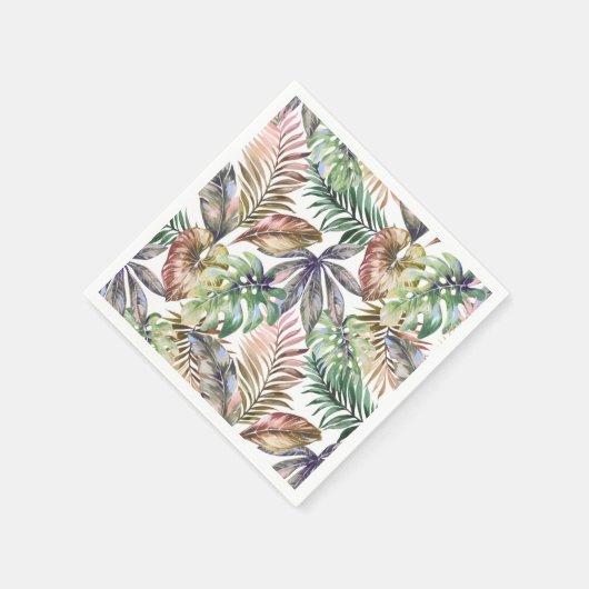 Tropische servetten groen en blush servetten palmb (Hoek)