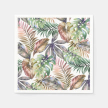 Tropische servetten Groene en Blush servetten Palm