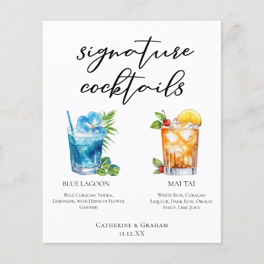 Tropische Signature Cocktails Wedding Menu (Voorkant)