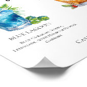 Tropische Signature Cocktails Wedding Menu Poster (Hoek)