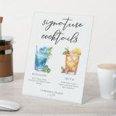 Tropische Signature Cocktails Wedding Menu Reclamebord Met Voetstuk (Insitu)