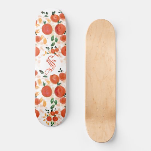 Tropische Sinaasappels en bladpatroon Persoonlijk Skateboard (Voorkant)