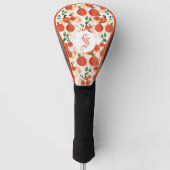Tropische Sinaasappels en lederen patroonmonogramm Golfheadcover (Voorkant)