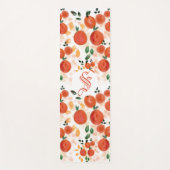 Tropische Sinaasappels en lederen patroonmonogramm Yogamat (Voorkant)