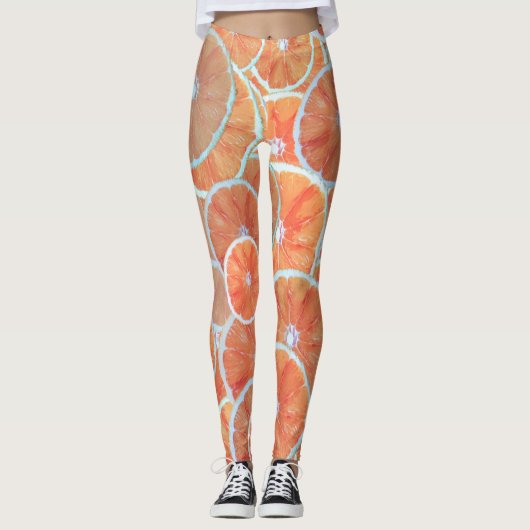 Tropische Sinaasappels van citrusvruchten Tangerin Leggings (Voorkant)