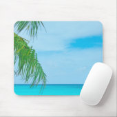 Tropische Sjabloon Palms Blue Sky Elegant Modern Muismat (Met muis)