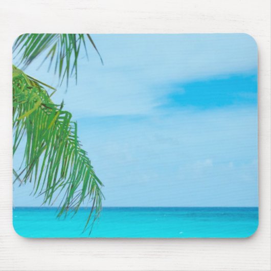 Tropische Sjabloon Palms Blue Sky Elegant Modern Muismat (Voorkant)
