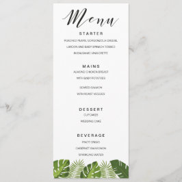 Tropische sjabloon van het trouwmenu van de blader menu