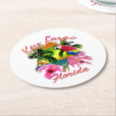 Tropische sleutel Largo Florida Keys Ronde Kartonnen Onderzetter (Gebogen)