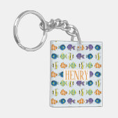 Tropische Sleutelhanger op het vierkant (dubbelzij (Voorkant Links)