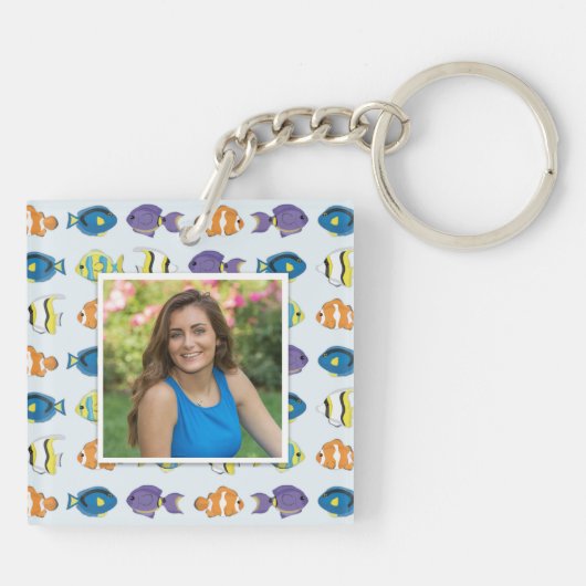 Tropische Sleutelhanger op het vierkant (dubbelzij (Achterkant)