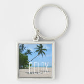 Tropische Sleutelhanger van het strand "Relax" (Voorkant)